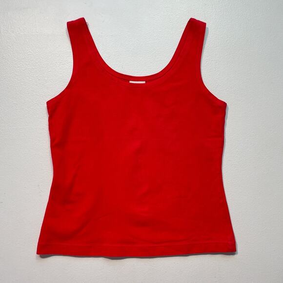 Vintage 90's Red Sleeveless Stretchy Tank Top / Sz L / CITY LIGHTS / Cropped - Picture 1 of 7
